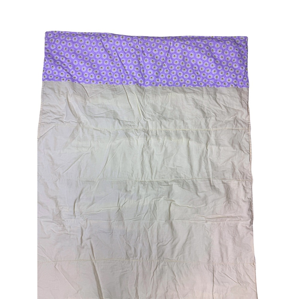 Handmade Purple Daisy Floral Quilted Blanket Throw 41x70 Cottagecore Farmhouse - Picture 6 of 7